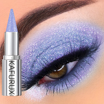 KAFUX Glitter Eyeshadow Pencil - Waterproof, Sweatproof, Monochromatic Purple Pink, Metallic Shimmer Finish for Bold Eye Makeup Looks, Makeup Essentials|Monochromatic Makeup|Creamy Texture, Eye Makeup Glitter