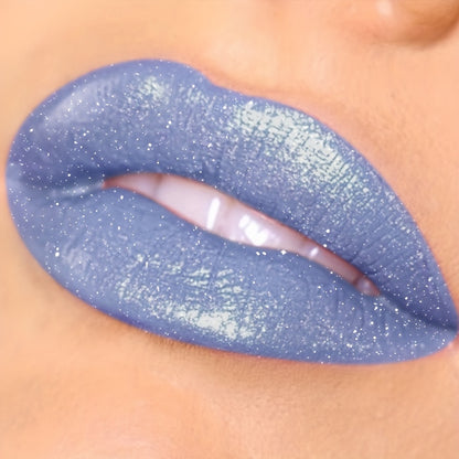 KAFFURIX Shimmering Blue Lipstick, Luminous Paste with Long-lasting Moisture, Universal Skin Compatibility, Vibrant Pearlescent Finish