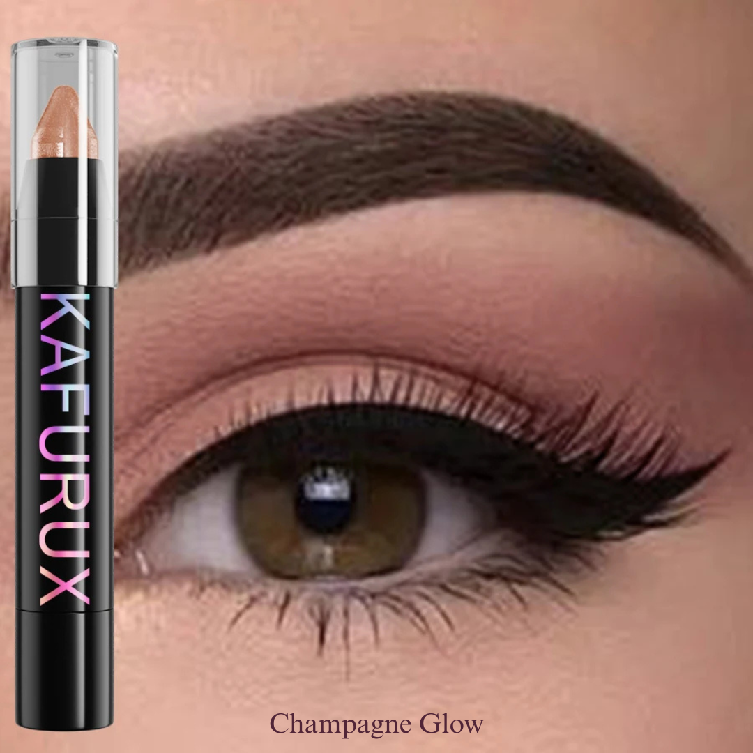 KAFURUX Pearly Glitter Matte Eyeshadow Stick – Natural Highlighter Pen in 6 Neutral & Shimmer Shades (1 pc) - KAFURUX