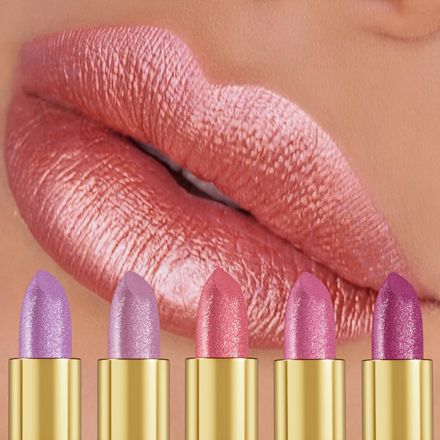 KAFURUX Pearlescent Shine Lipstick – Waterproof, Long-Lasting, Multi-Tone Collection