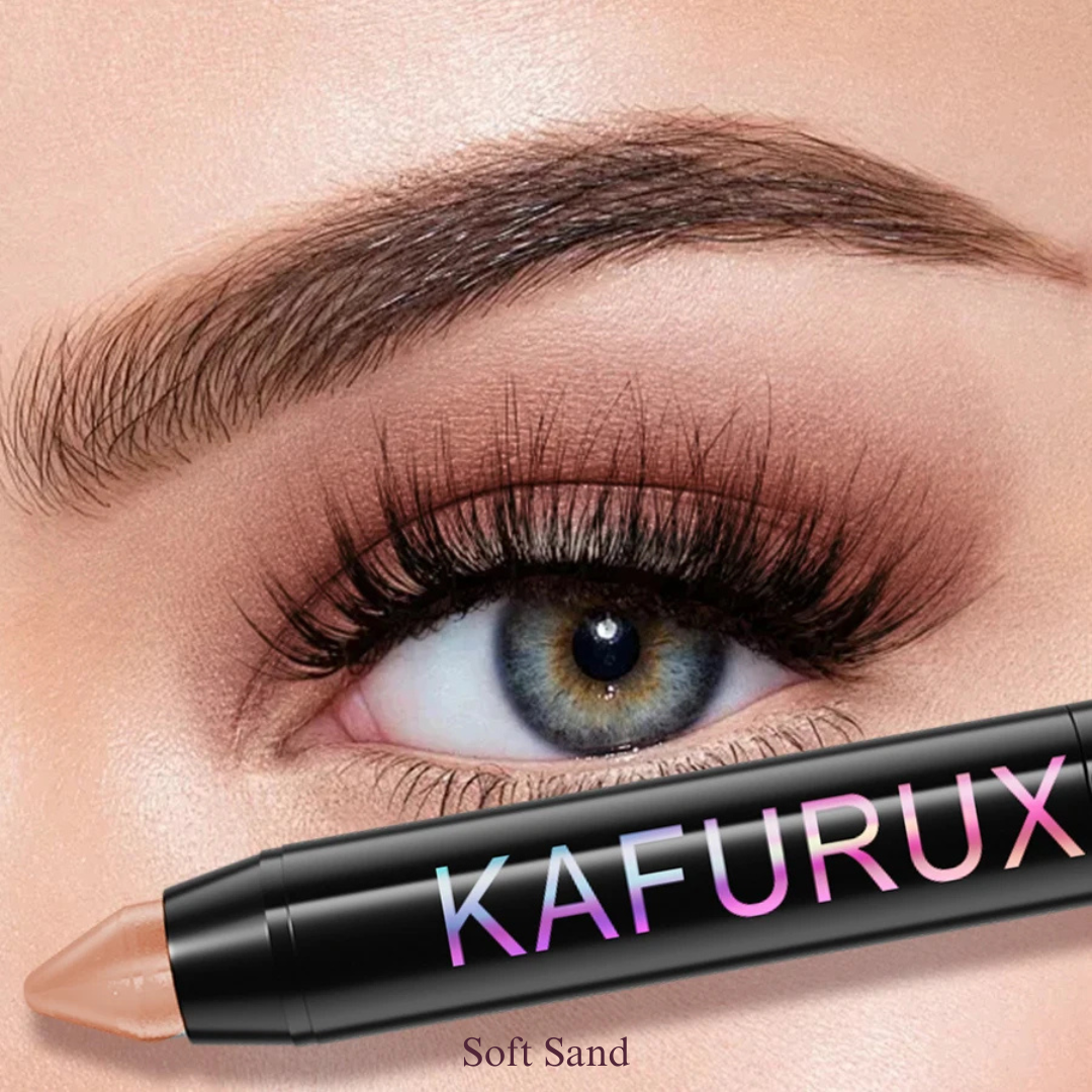 KAFURUX Pearly Glitter Matte Eyeshadow Stick – Natural Highlighter Pen in 6 Neutral & Shimmer Shades (1 pc) - KAFURUX