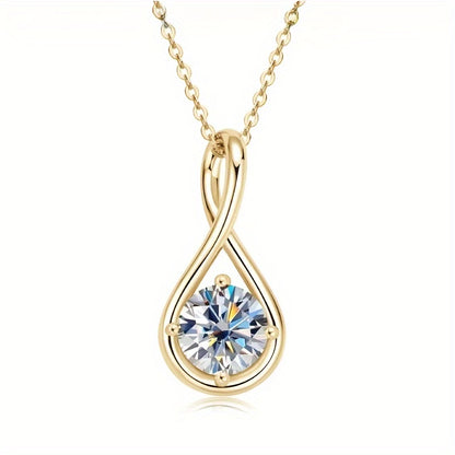 2 Carat Moissanite Teardrop Necklace – Angel’s Tear Pendant
