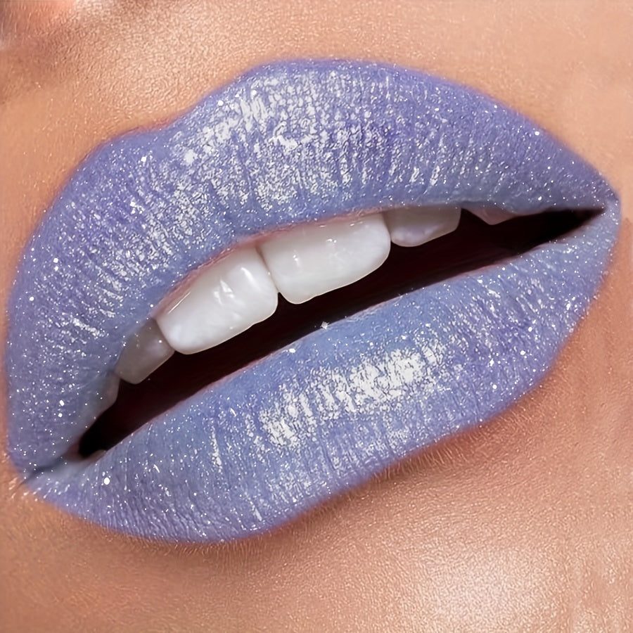 KAFFURIX Shimmering Blue Lipstick, Luminous Paste with Long-lasting Moisture, Universal Skin Compatibility, Vibrant Pearlescent Finish