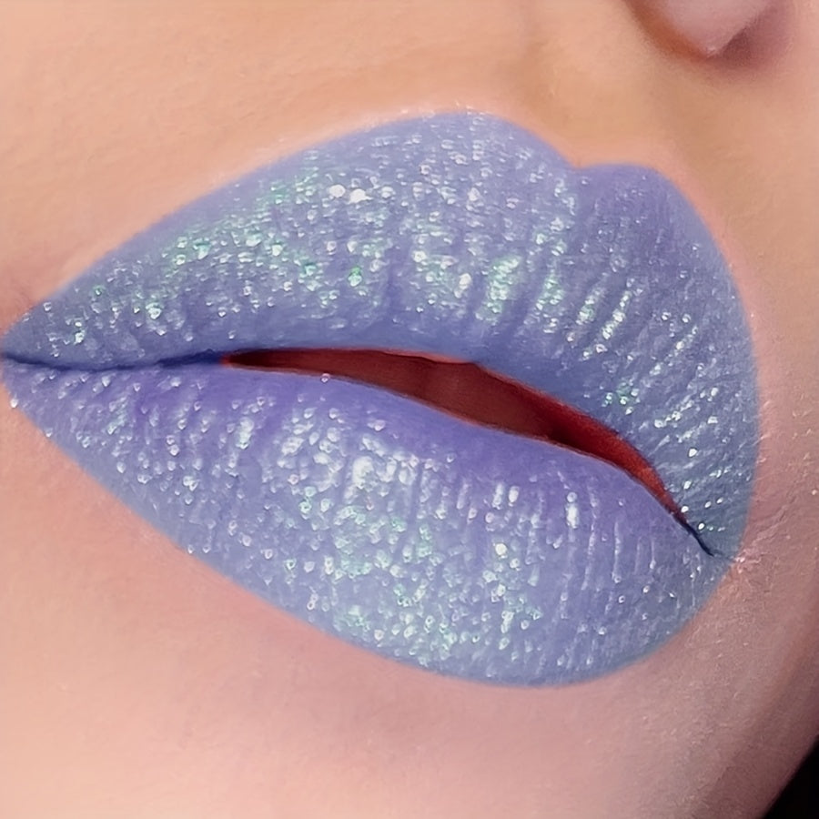 KAFFURIX Shimmering Blue Lipstick, Luminous Paste with Long-lasting Moisture, Universal Skin Compatibility, Vibrant Pearlescent Finish