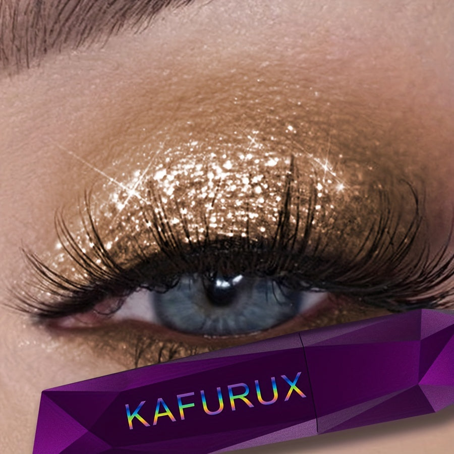KAFUXI Vibrant Pearly Glitter Eyeshadow Stick - Mesmerizing Brown Shades, Long-Wear & Waterproof, Swivel Matte Finish Eye Makeup Pen with Geometric Purple Container