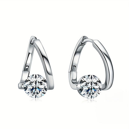 Moissanite Twisted Hoop Earrings – 925 Sterling Silver