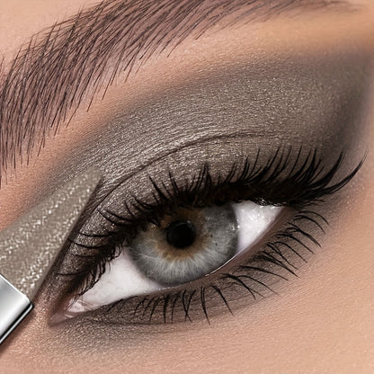 KAFUX Sparkle Grey Eyeshadow Pencil - Waterproof, Shimmer Glitter Finish, Metallic Tube with Dual-Color Gradient for Dramatic Eye Makeup