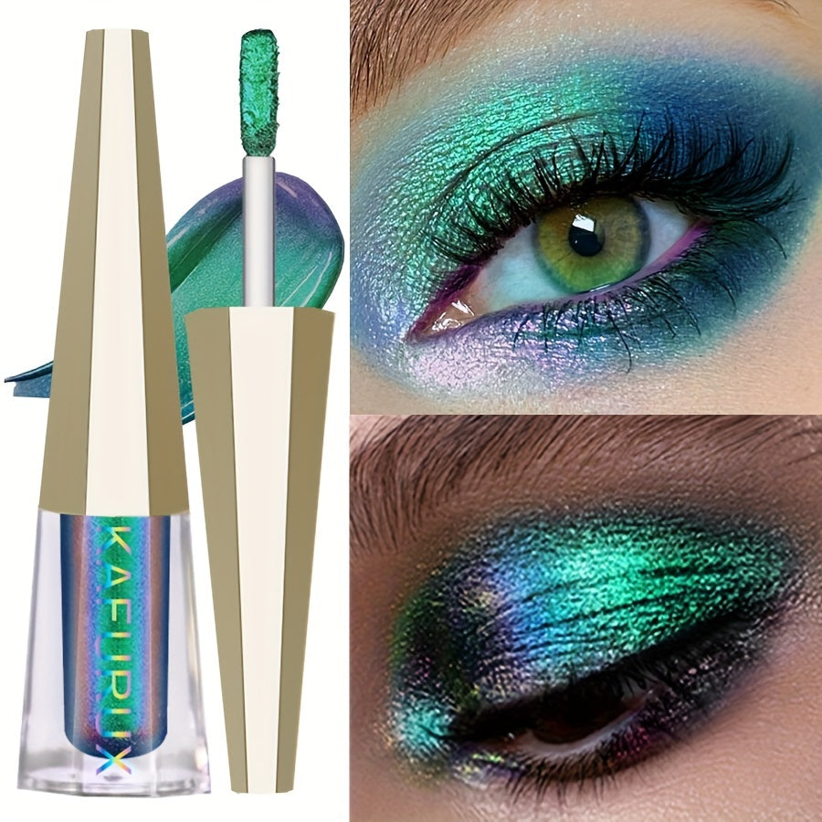 [1pc Waterproof Pearlescent Eyeshadow] 1pc KAFUIX Liquid Eyeshadow, Single Color, Blue Family, Mixed Shade, Waterproof, Long-Lasting, Pearlescent & Shimmer Effect, Gradient Color Palette for Attractive Eyes
