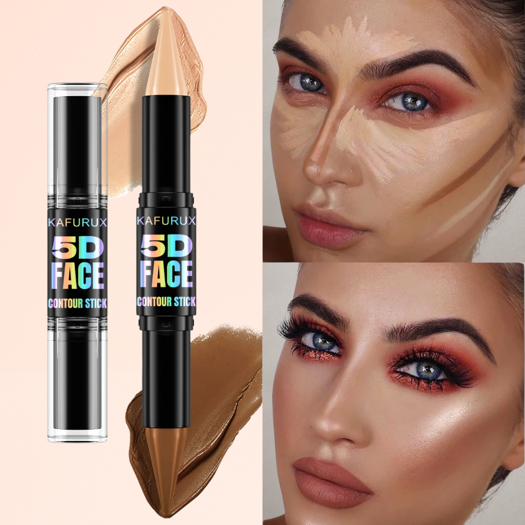 1pc KAFURUX Double‑Head Highlight & Contour Pen – Waterproof Concealer Stick (3 Shade Variants)