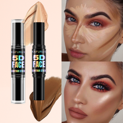 1pc KAFURUX Double‑Head Highlight & Contour Pen – Waterproof Concealer Stick (3 Shade Variants)