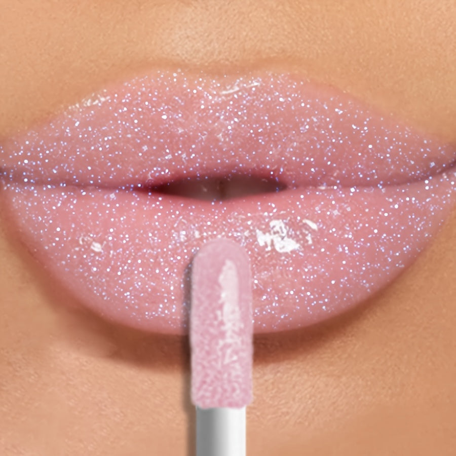 KAFURIX Waterproof Pink 1pc Lip Glaze - Glossy Finish, Sparkle Shine, Long-Lasting, Non-Sticky Paste for All Skin Types, Easy Application