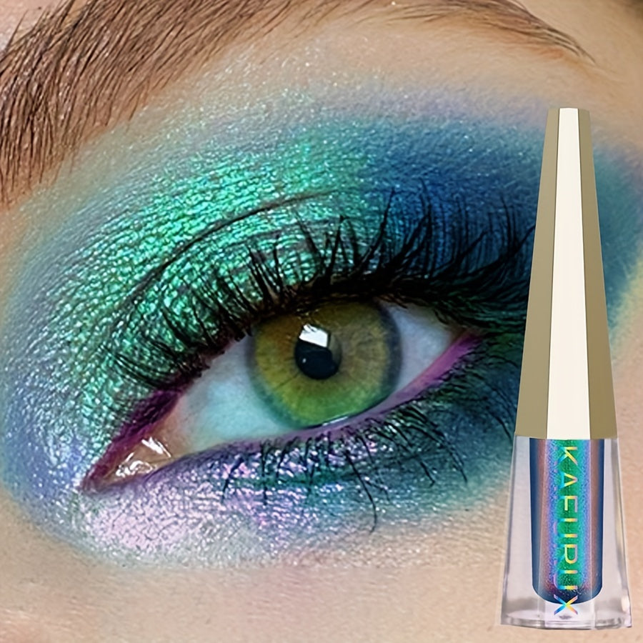 [1pc Waterproof Pearlescent Eyeshadow] 1pc KAFUIX Liquid Eyeshadow, Single Color, Blue Family, Mixed Shade, Waterproof, Long-Lasting, Pearlescent & Shimmer Effect, Gradient Color Palette for Attractive Eyes