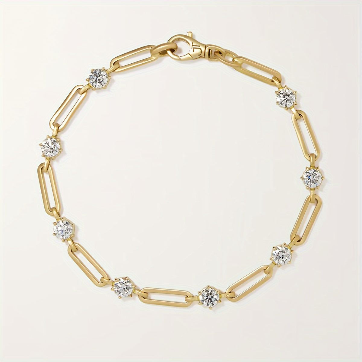 Full view of moissanite tennis bracelet showcasing dainty silver design