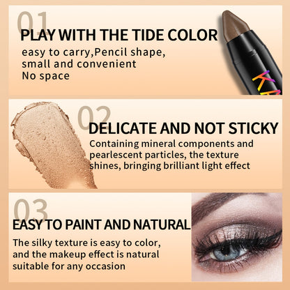 6pcs KAIFUXI Eyeshadow Pencil Set - Vibrant, Long-Lasting Colors in Brown, Purple, Green & Black, Matte & Shimmer Finishes, Non-Sticky, Perfect for All Occasions