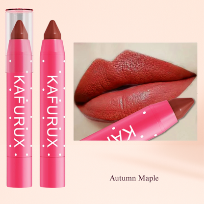KAFURUX Matte Lipstick Pencil – Waterproof Long‑Lasting Lip Stain Tint in 15 Nude & Red Shades (1 pc) - KAFURUX Autumn