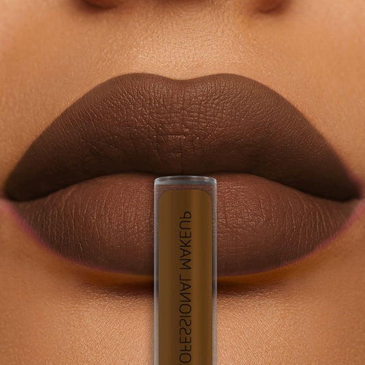 KAFURUX Rich Brown Matte Magic Lip Stain - Long-Lasting, Waterproof, Non-Stick, High Pigmentation, Soft-Focus Finish, All-Day Comfort, Suitable for All Skin Types, Easy to Apply Paste Form Lip Mud