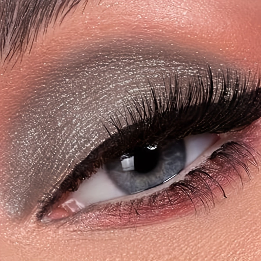 KAFUX Sparkle Grey Eyeshadow Pencil - Waterproof, Shimmer Glitter Finish, Metallic Tube with Dual-Color Gradient for Dramatic Eye Makeup