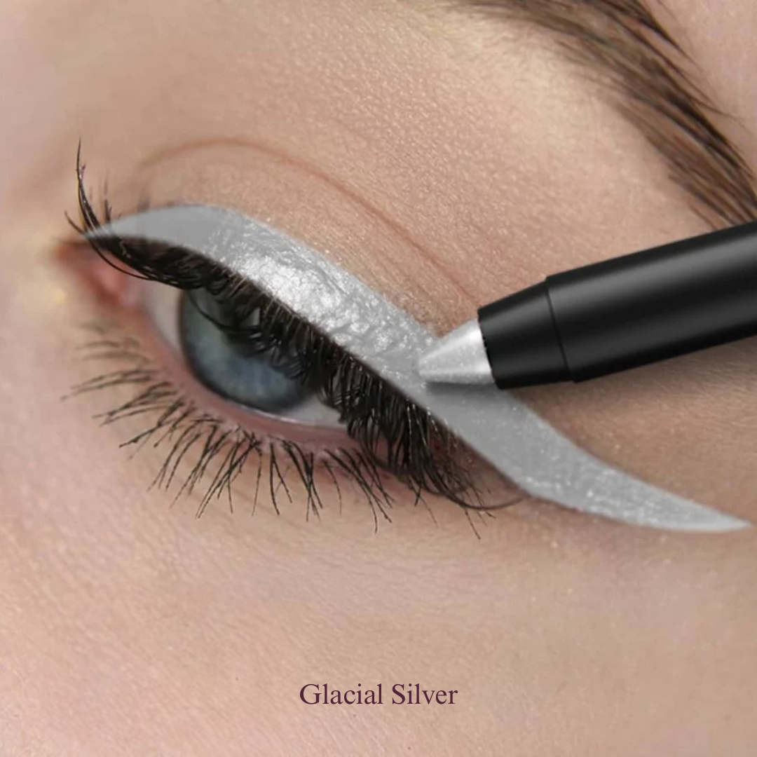 KAFURUX High‑Pigment Waterproof Eyeliner Pen – Pearly & Metallic Smokey in 10 Vibrant Shades (1 pc) - KAFURUX Glacial