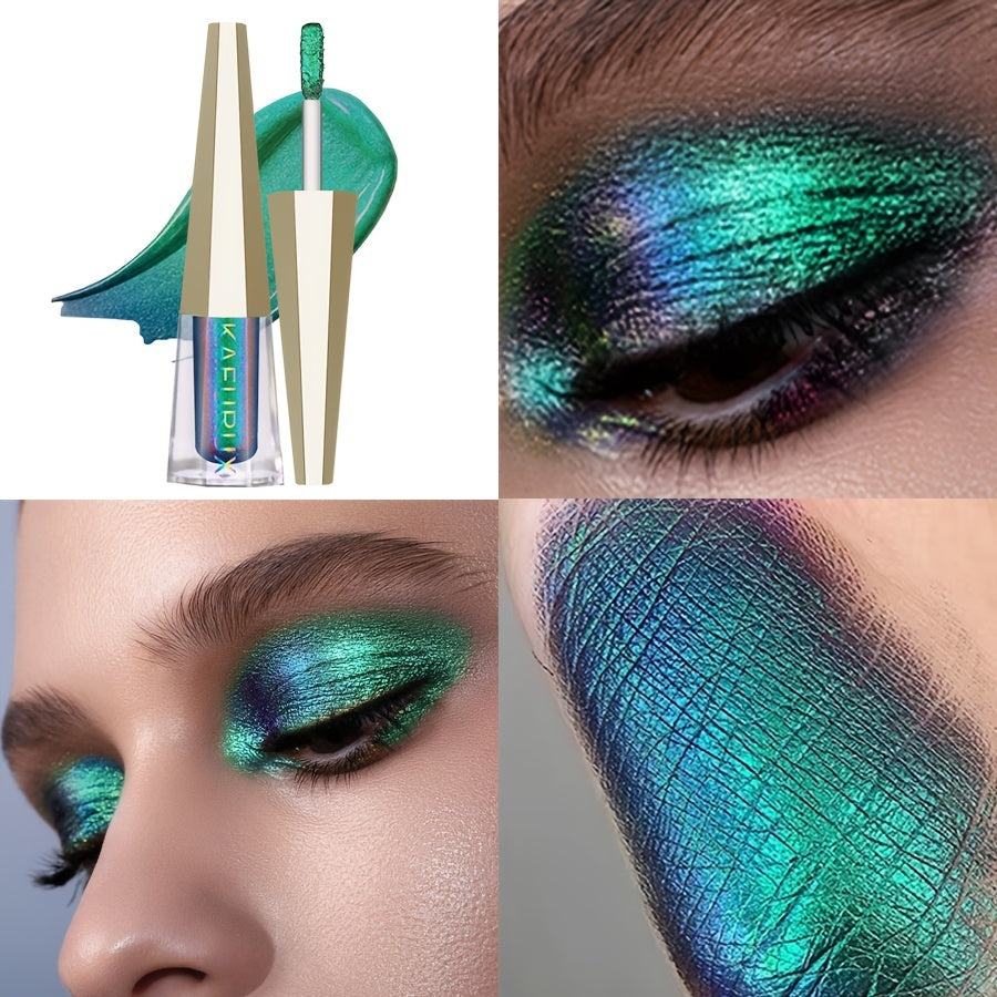 [1pc Waterproof Pearlescent Eyeshadow] 1pc KAFUIX Liquid Eyeshadow, Single Color, Blue Family, Mixed Shade, Waterproof, Long-Lasting, Pearlescent & Shimmer Effect, Gradient Color Palette for Attractive Eyes