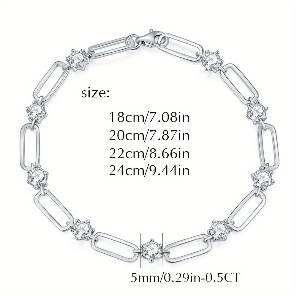 Secure lobster clasp with safety latch on moissanite sterling silver bracelet