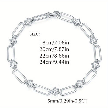 Secure lobster clasp with safety latch on moissanite sterling silver bracelet