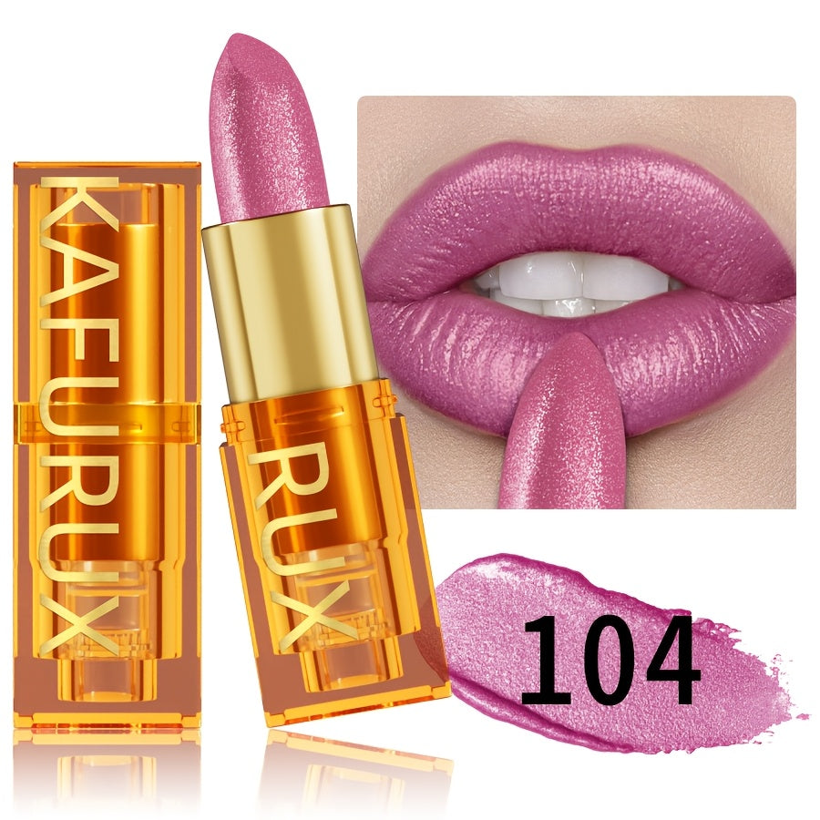 KAFURUX Pearlescent Shine Lipstick – Waterproof, Long-Lasting, Multi-Tone Collection