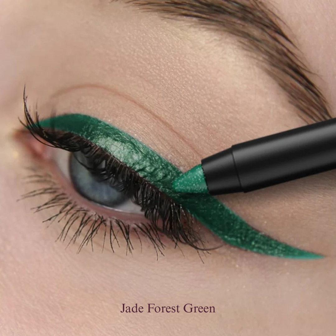 KAFURUX High‑Pigment Waterproof Eyeliner Pen – Pearly & Metallic Smokey in 10 Vibrant Shades (1 pc) - KAFURUX Jade