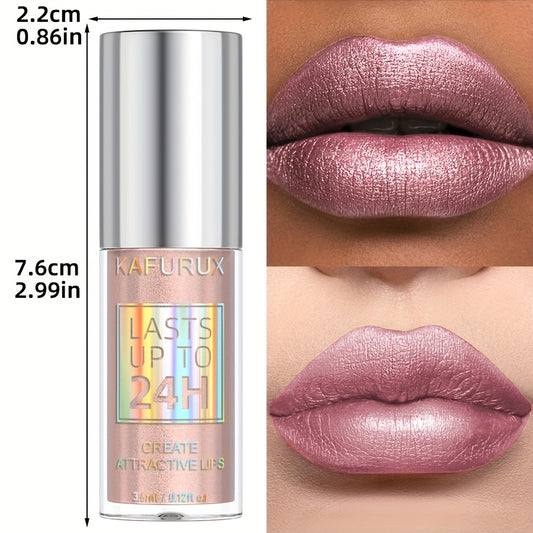 KAFURUX Glitter Pink Lip Glaze, Waterproof, Non-Sticky, Colorfast, Fuller Lips Effect, Lip Gloss Paste for All Skin Types, Long-Lasting Shiny Finish, Makeup Cosmetics | Glossy Finish | Sparkling Effect, Lipstick