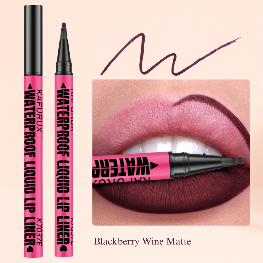 KAFURUX Waterproof Matte Lip Liner Pen – Sweatproof Long Lasting Liquid Lipstick Pencil in 12 Bold Color Variants