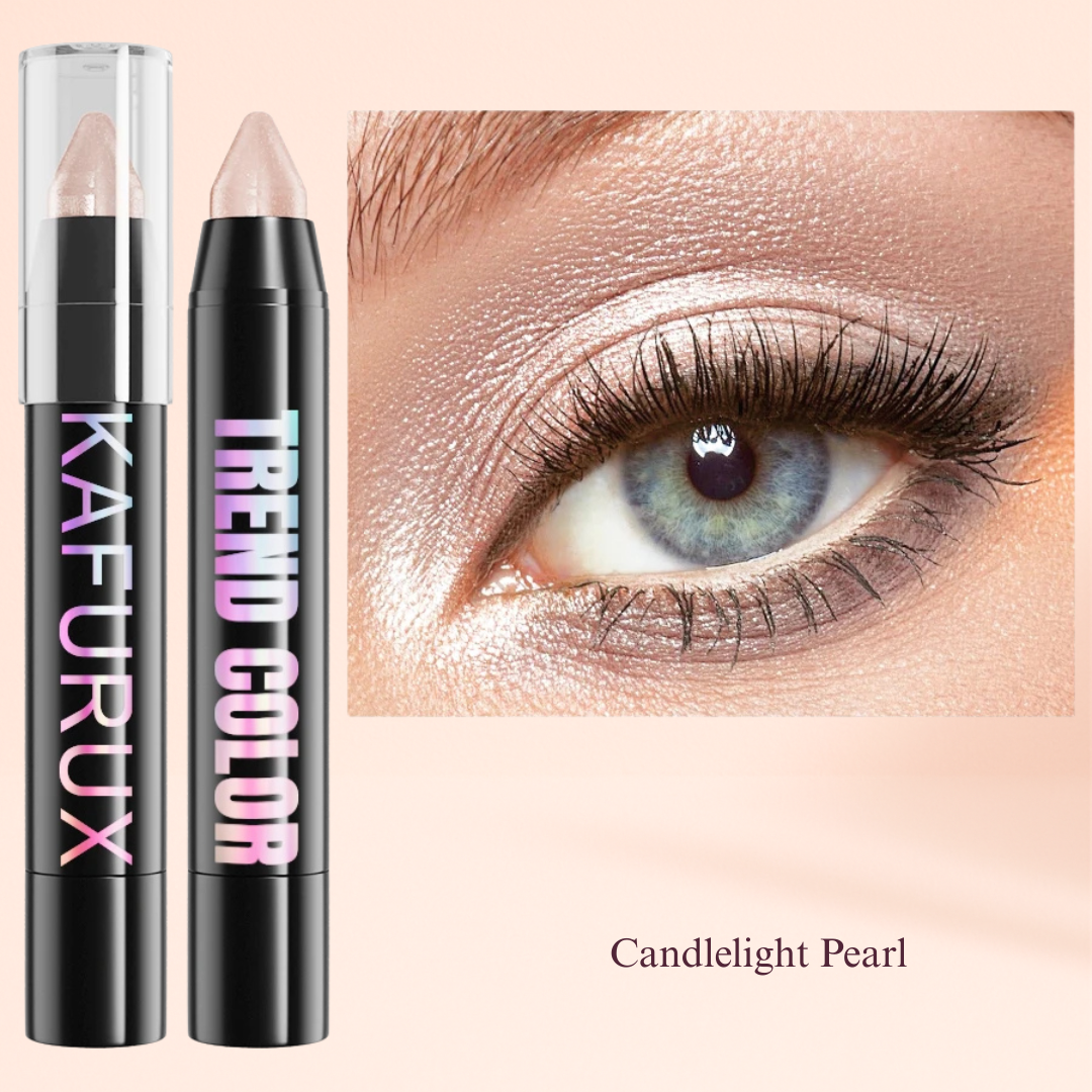 KAFURUX Metallic Glitter Eyeshadow Pen – Waterproof Highlighter Pencil in 19 Smoky & Green Shades (1pc) - Candlelight