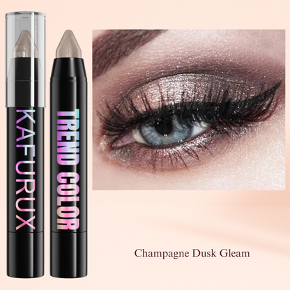 KAFURUX Metallic Glitter Eyeshadow Pen – Waterproof Highlighter Pencil in 19 Smoky & Green Shades (1pc) - Champagne