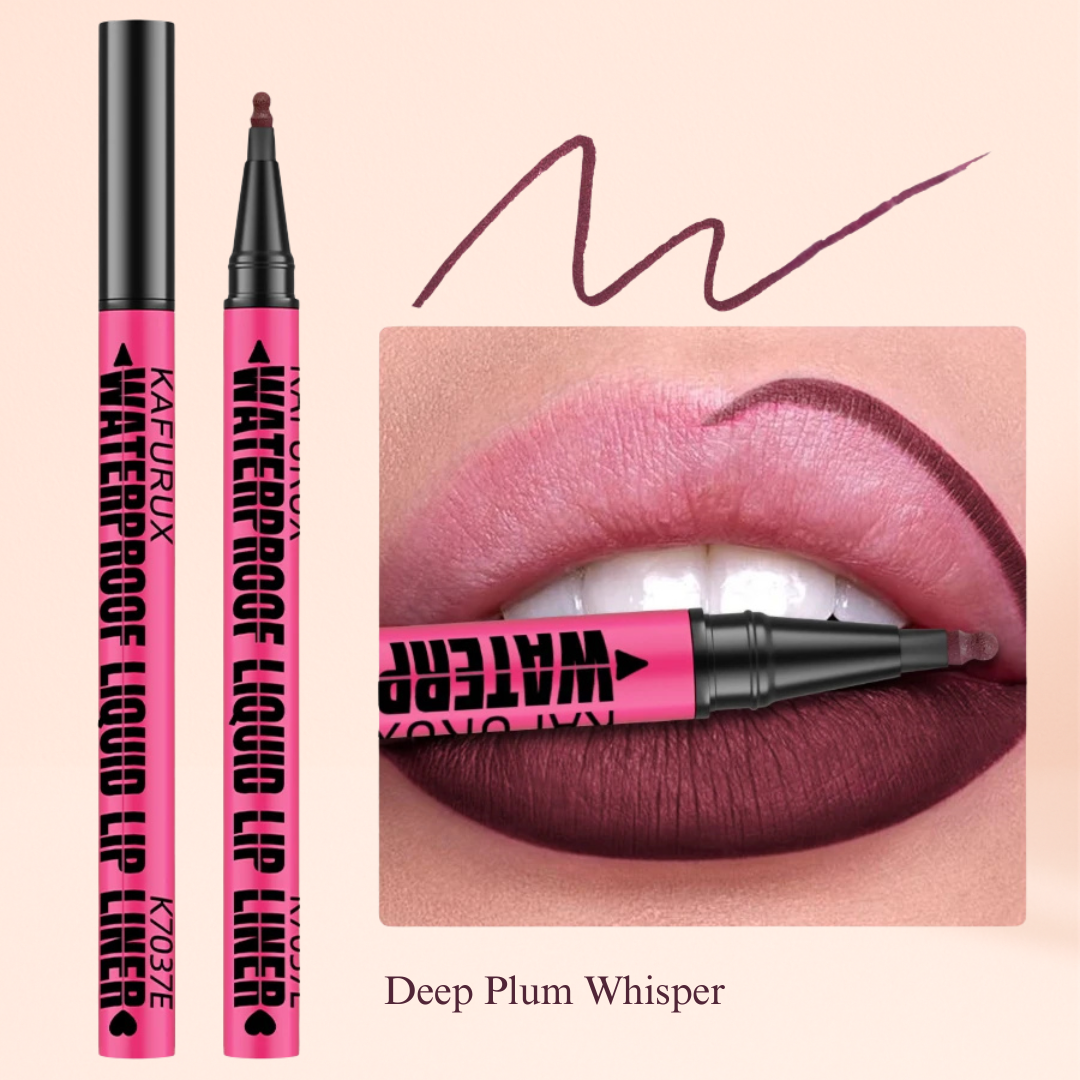 KAFURUX Waterproof Matte Lip Liner Pen – Sweatproof Long Lasting Liquid Lipstick Pencil in 12 Bold Color Variants