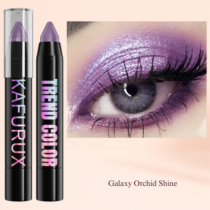 KAFURUX Metallic Glitter Eyeshadow Pen – Waterproof Highlighter Pencil in 19 Smoky & Green Shades (1pc) - Galaxy Orchid