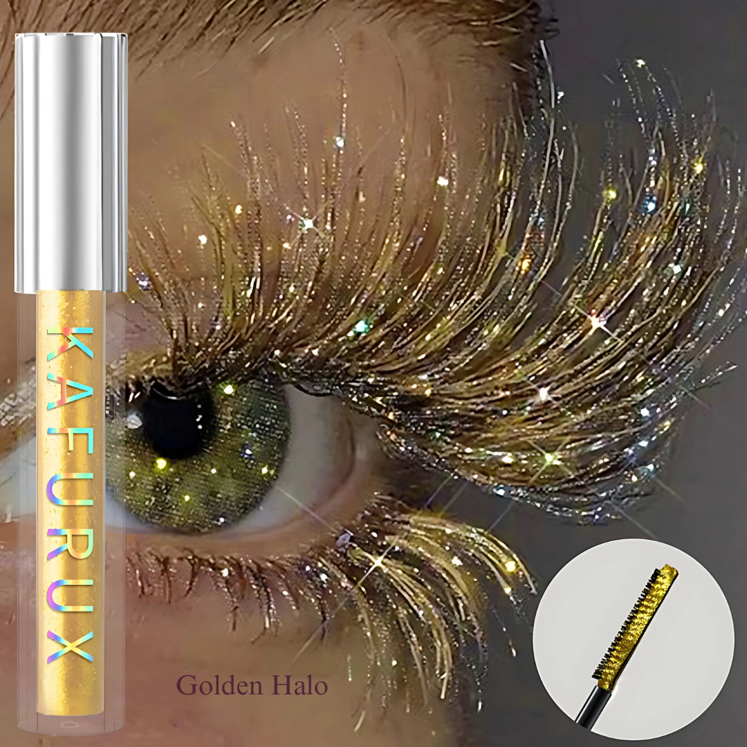 KAFURUX 1pc Diamond Shine Waterproof Volume Mascara – Glitter Snow Effect Waterproof Curl & Volume Mascara in 4