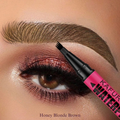 KAFURUX 1pc Waterproof Eyebrow Pen – Microblading 4-Tip Brow Pencil for Natural Hair-Like Strokes in 3 Color Variants