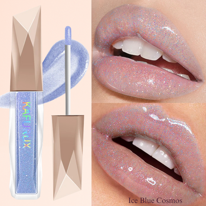 KAFURUX Sweet Sparkling Mirror Lip Glaze – Transparent Water-Gloss Shimmer Lip Tint in 10 Color Variants (1 pc)