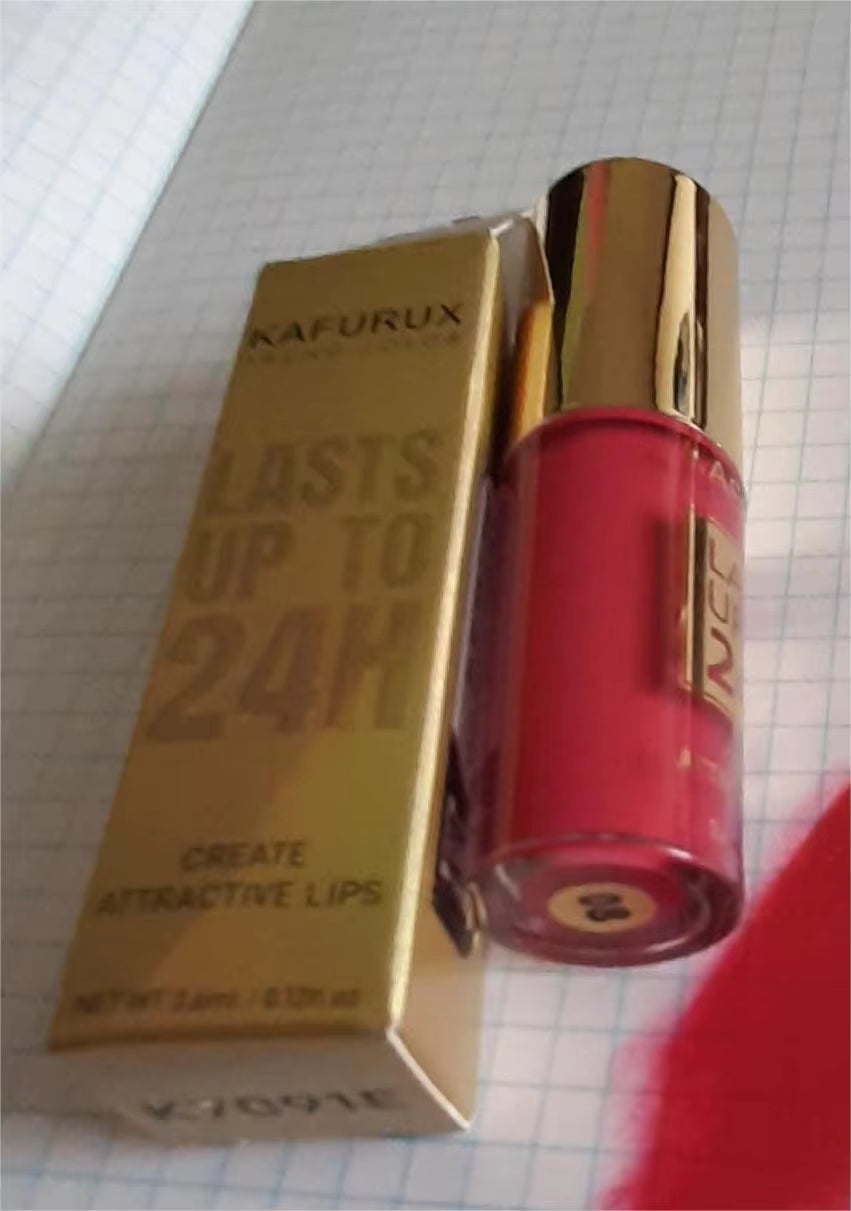 KAFURUX Bold Metallic Pearlescent Lip Glaze – Waterproof Long‑Lasting Glitter Lip Tint in 14 Shades (1 pc)