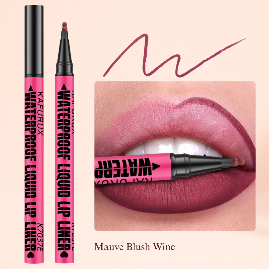 KAFURUX Waterproof Matte Lip Liner Pen – Sweatproof Long Lasting Liquid Lipstick Pencil in 12 Bold Color Variants