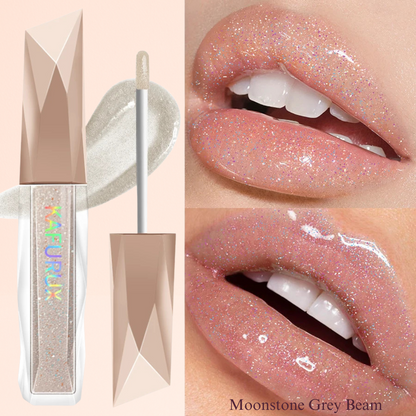 KAFURUX Sweet Sparkling Mirror Lip Glaze – Transparent Water-Gloss Shimmer Lip Tint in 10 Color Variants (1 pc)