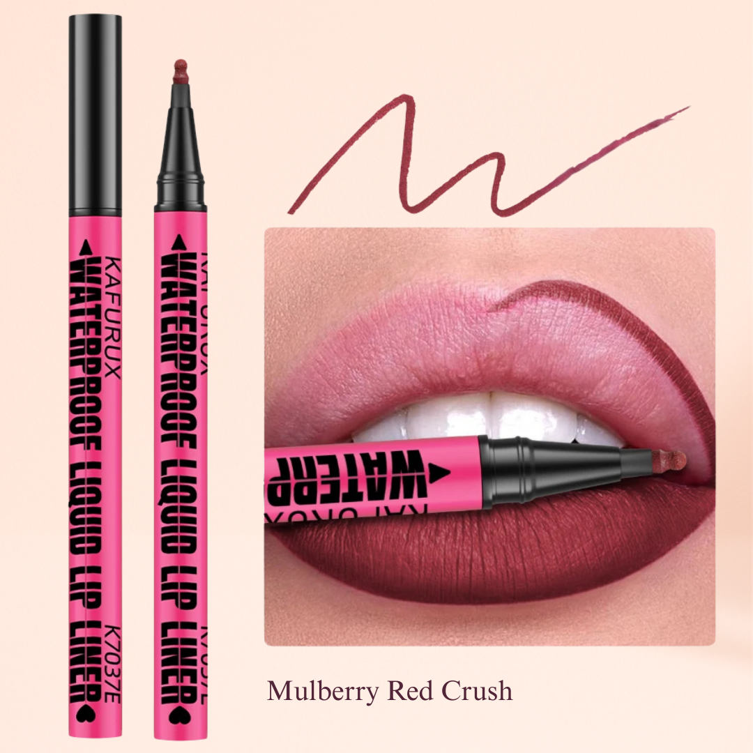 KAFURUX Waterproof Matte Lip Liner Pen – Sweatproof Long Lasting Liquid Lipstick Pencil in 12 Bold Color Variants