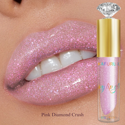 KAFURUX 1pc Diamond Shimmer Glitter Lip Gloss – Moisturizing Liquid Lip Gloss in 9 Pearl and Glitter Shades - Pink