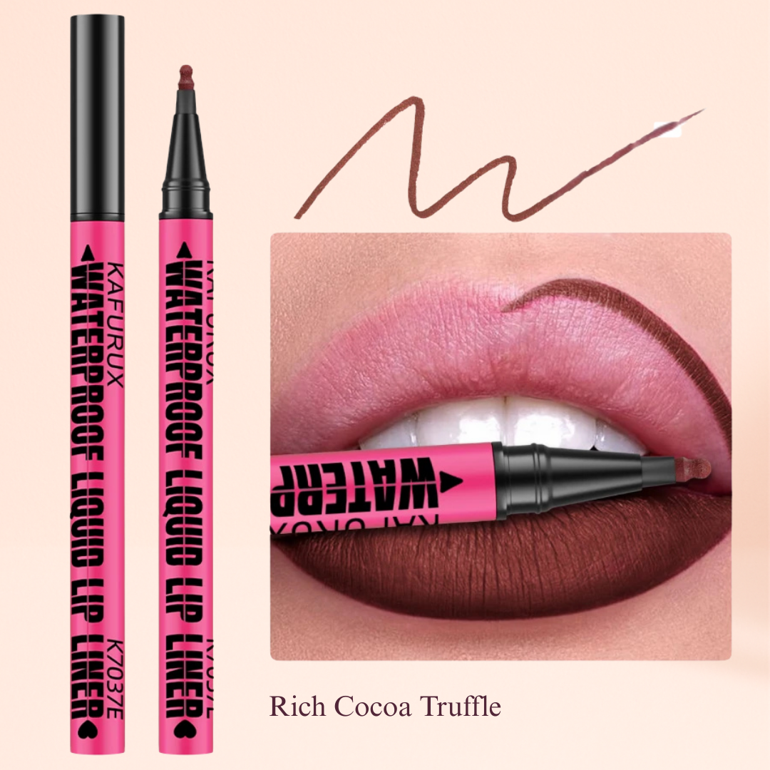 KAFURUX Waterproof Matte Lip Liner Pen – Sweatproof Long Lasting Liquid Lipstick Pencil in 12 Bold Color Variants