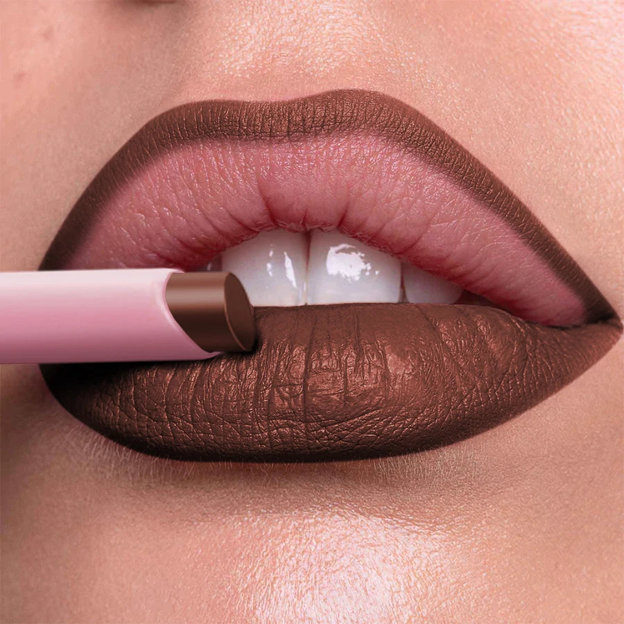 1pc KAFURUX Waterproof Matte Lip Liner Pencil – Long Lasting Nude & Brown Shades for Defined Lips (15 Color Variants)