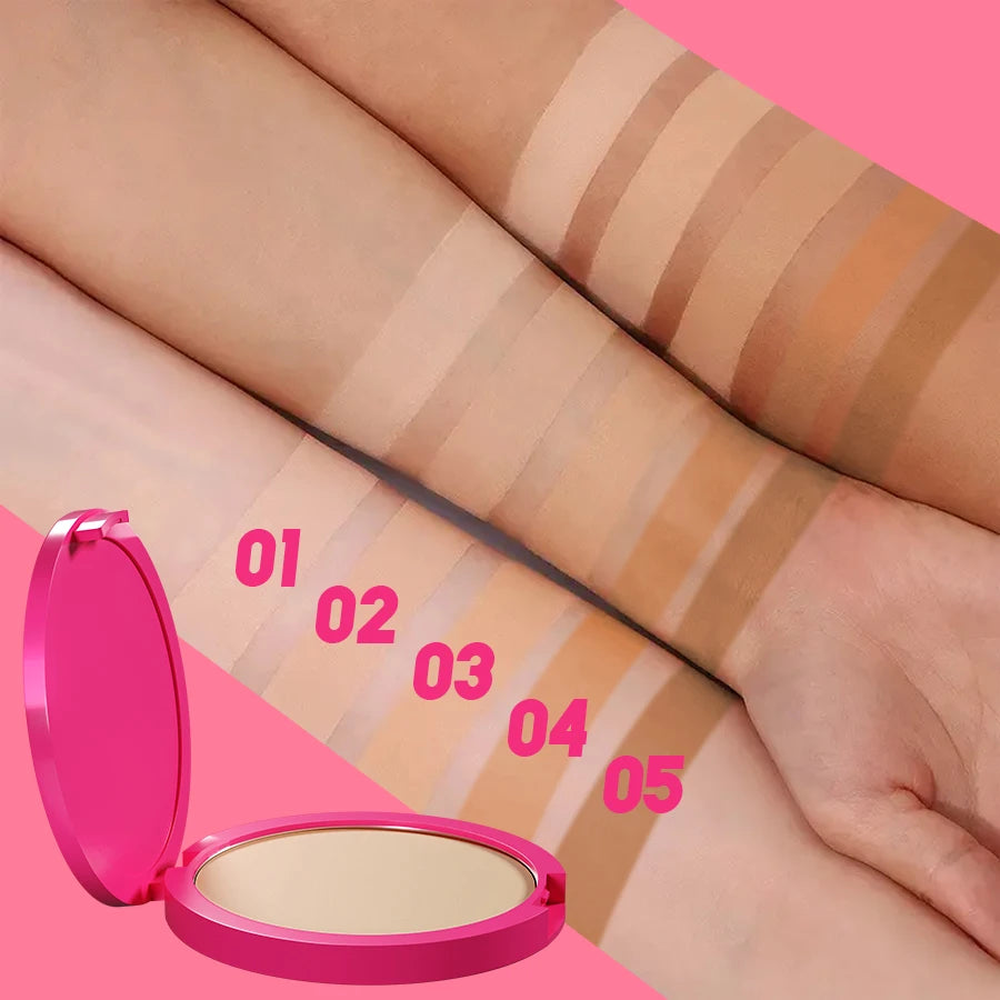 KAFURUX Oil Control Matte Pressed Powder – Long Lasting Full Coverage Setting Powder in 5 Color Variants for Flawless