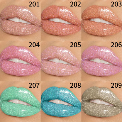 KAFURUX Moisturizing Diamond Shimmer Lip Gloss – Sparkling Pearl-Glam Liquid Lipstick in 9 Glitter Shades (1 pc)