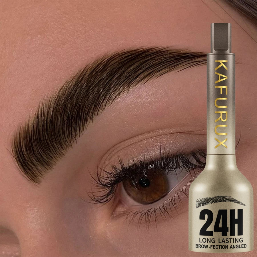 KAFURUX Square Wild Eyebrow Pencil – Waterproof Velvet 3D Brow Tint with Angled Brush (3 Color Variants 1 pc)