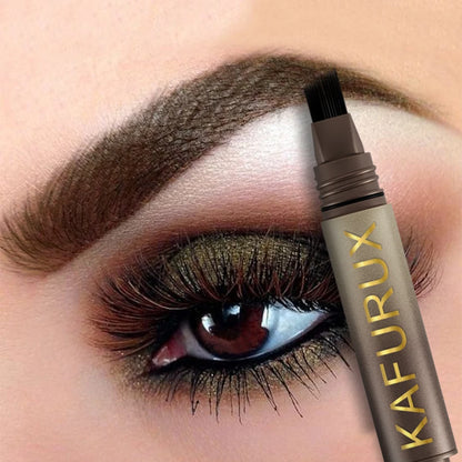 KAFURUX Square Wild Eyebrow Pencil – Waterproof Velvet 3D Brow Tint with Angled Brush (3 Color Variants 1 pc)