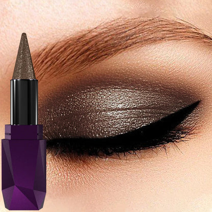 KAFURUX Smoky Dark Brown Metallic Glitter Eyeshadow Pencil – Waterproof Pearl Eye Shadow Pen (1 pc)
