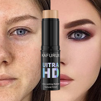 KAFURUX High‑Coverage Stick Foundation – Smooth Plumper Concealer for Spots Acne Dark Circles in 9 Color Variants (1 pc)