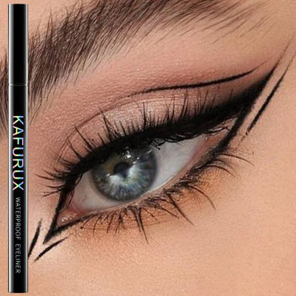 KAFURUX 1pc Quick-Dry Black Matte Eyeliner Pencil – Waterproof Long-Lasting Anti‑Smudge Eyeshadow Pen
